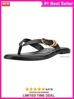 Faux Leather Flat Sandals With Almond Toe Slip-On Casual